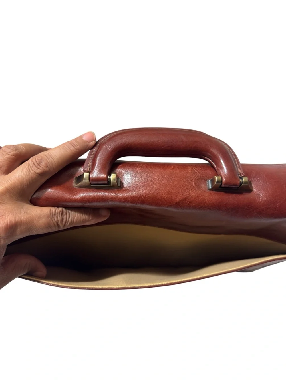 Leather Briefcase Messenger Bag in Brown - Classic Professional Carry